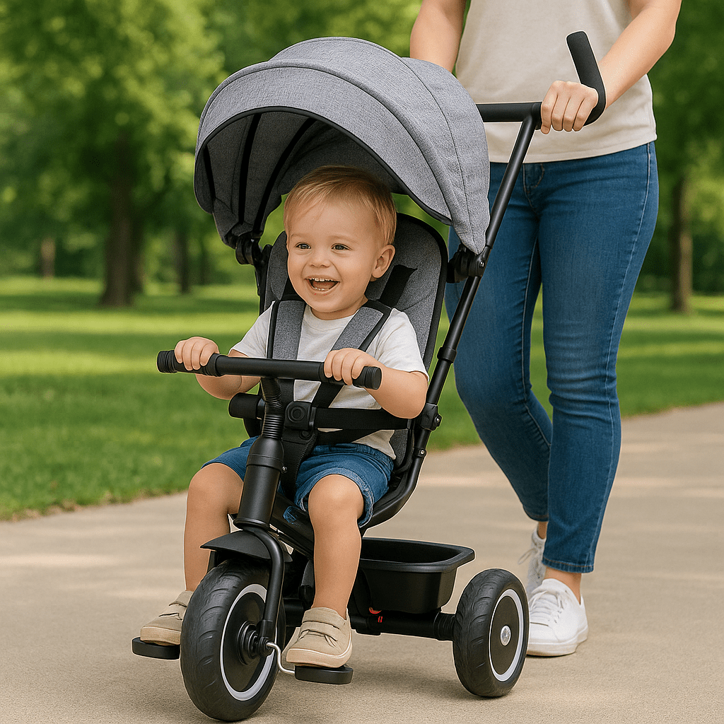 Foryourlittleone 6 in 1 Trike V3 - Grey (9 months - 5 years) - For Your Little One