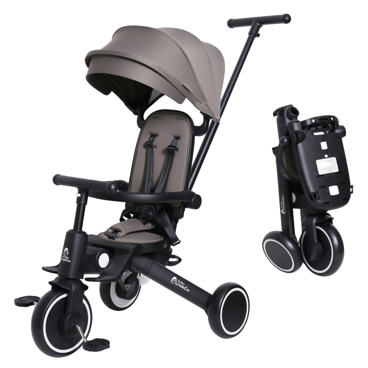 Foryourlittleone Xplor 6 in 1 Foldable Trike - Grey Olive (10m - 5y) - For Your Little One