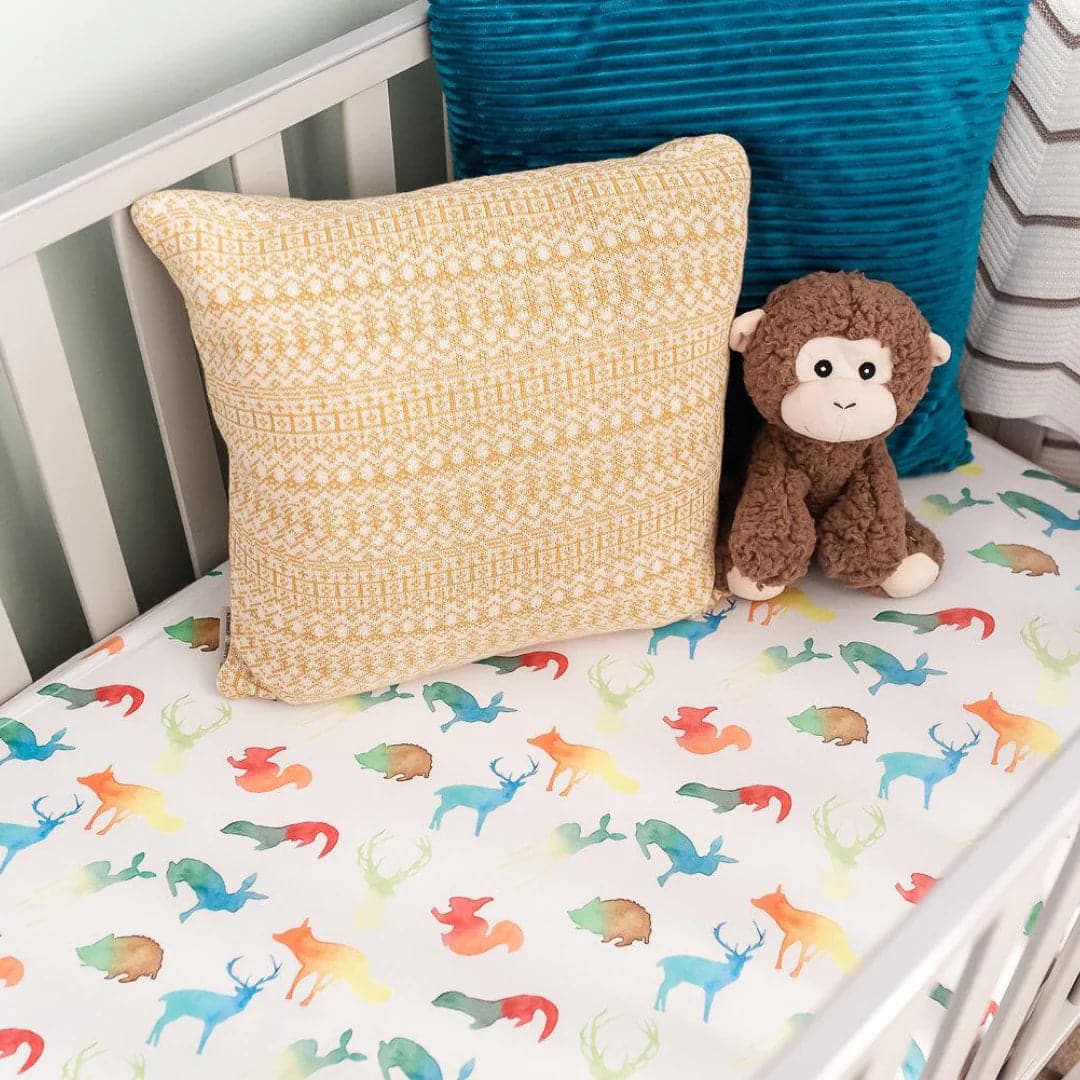 Gilded Bird Colourful Animals Fitted Cot Sheet - For Your Little One