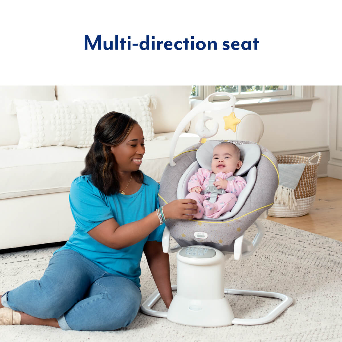 Graco All Ways Soother 2in1 Swing / Rocker with Vibration & Musical Sounds – Stargazer Grey - For Your Little One