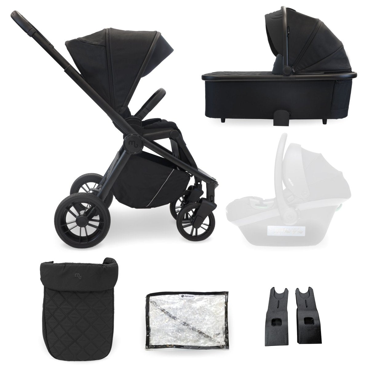 Grade A Return My Babiie MB450i 2 - in - 1 Pushchair - Black - Clearance - For Your Little One