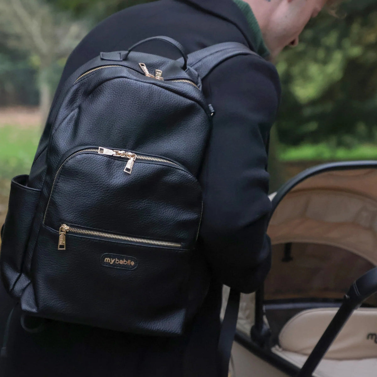 My Babiie Backpack Pro Changing Bag - Black / Gold - For Your Little One