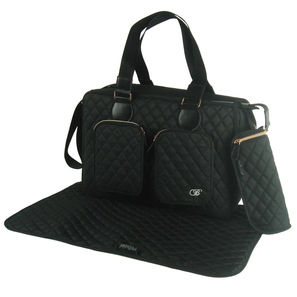 My Babiie Deluxe Changing Bag - Black Quilted - For Your Little One
