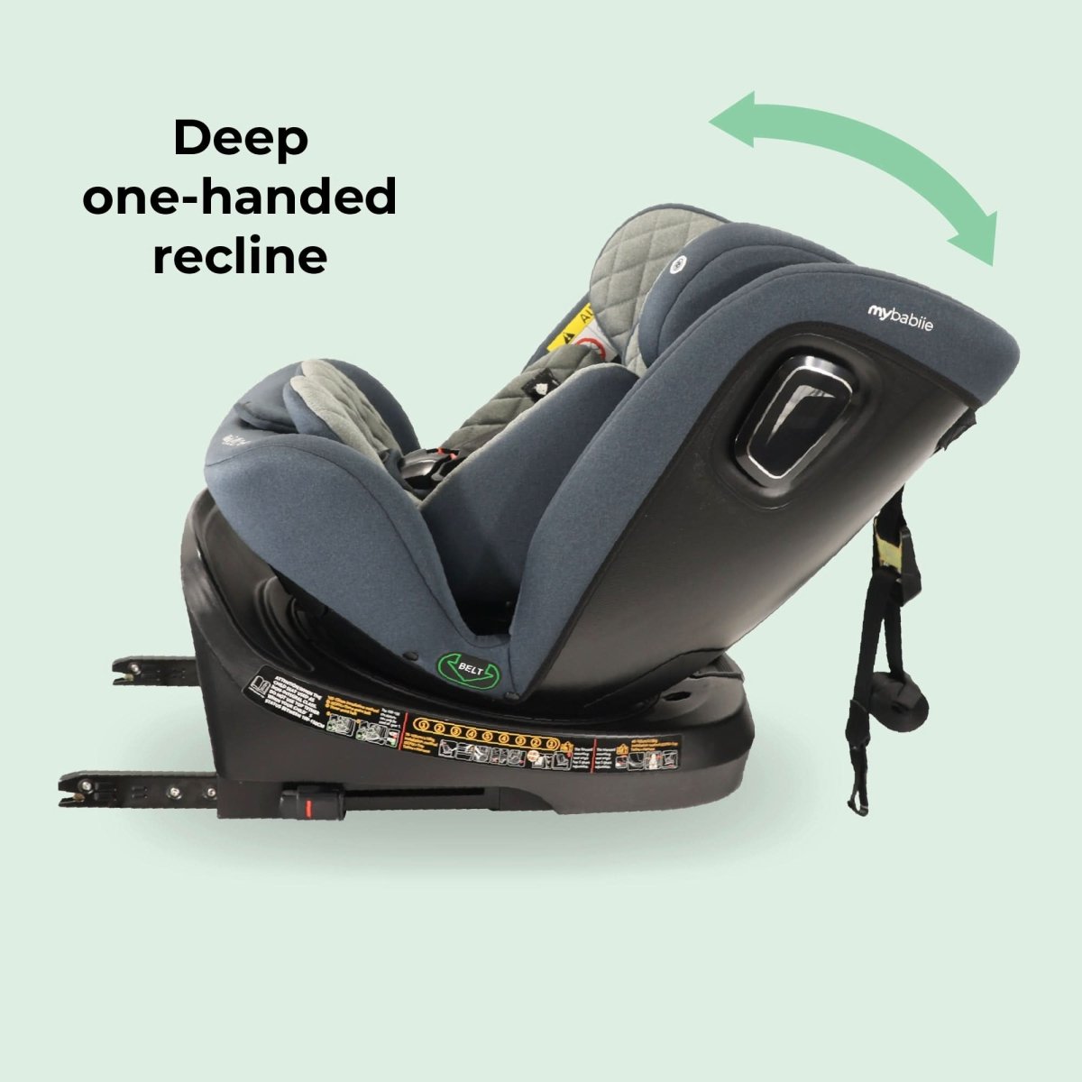 My Babiie i - Size (40 - 150cm) Spin Car Seat - Slate Blue - For Your Little One