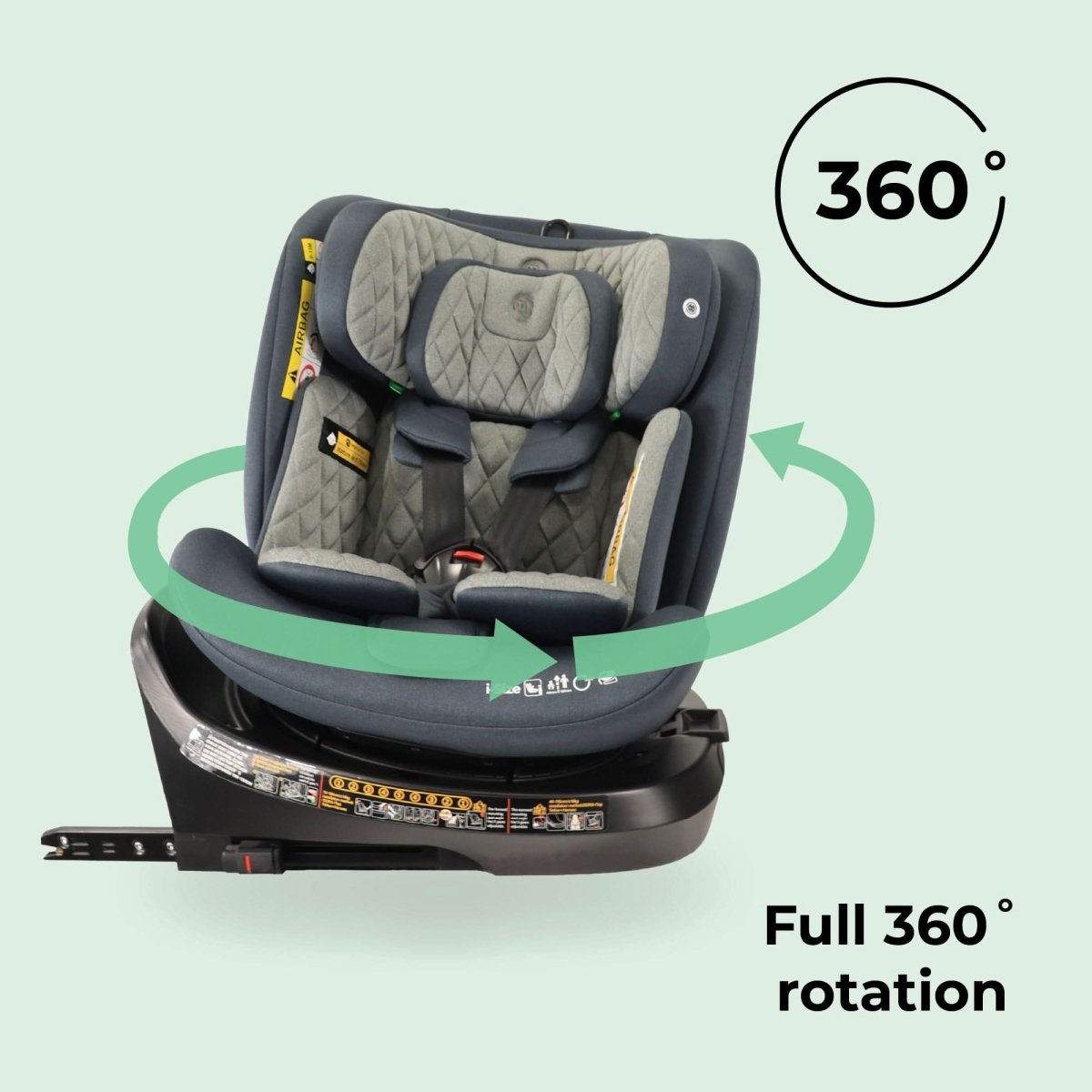My Babiie i - Size (40 - 150cm) Spin Car Seat - Slate Blue - For Your Little One
