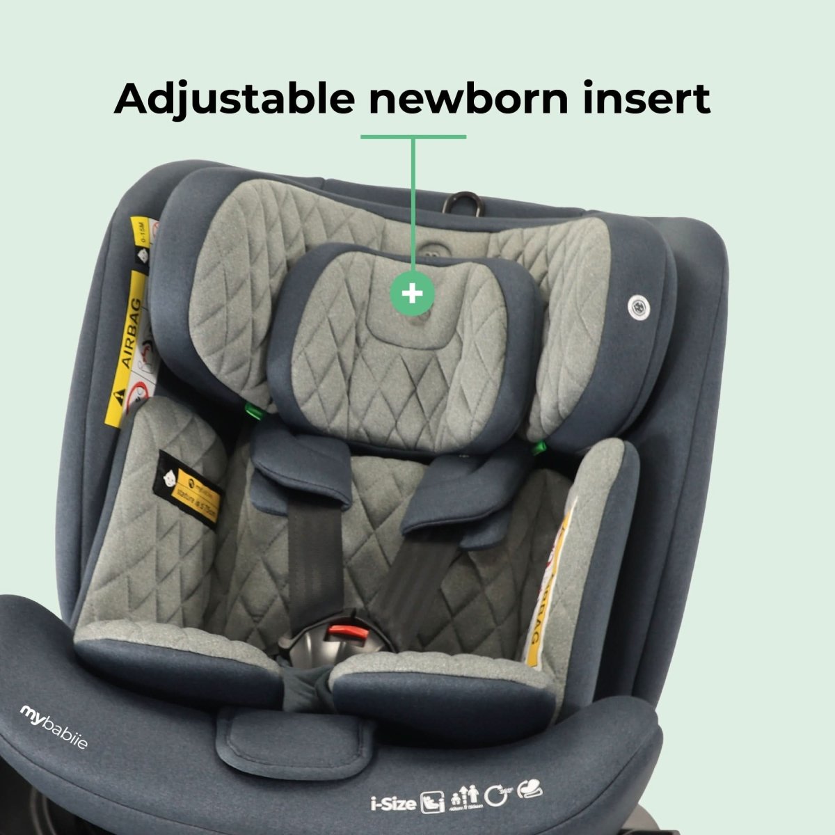 My Babiie i - Size (40 - 150cm) Spin Car Seat - Slate Blue - For Your Little One