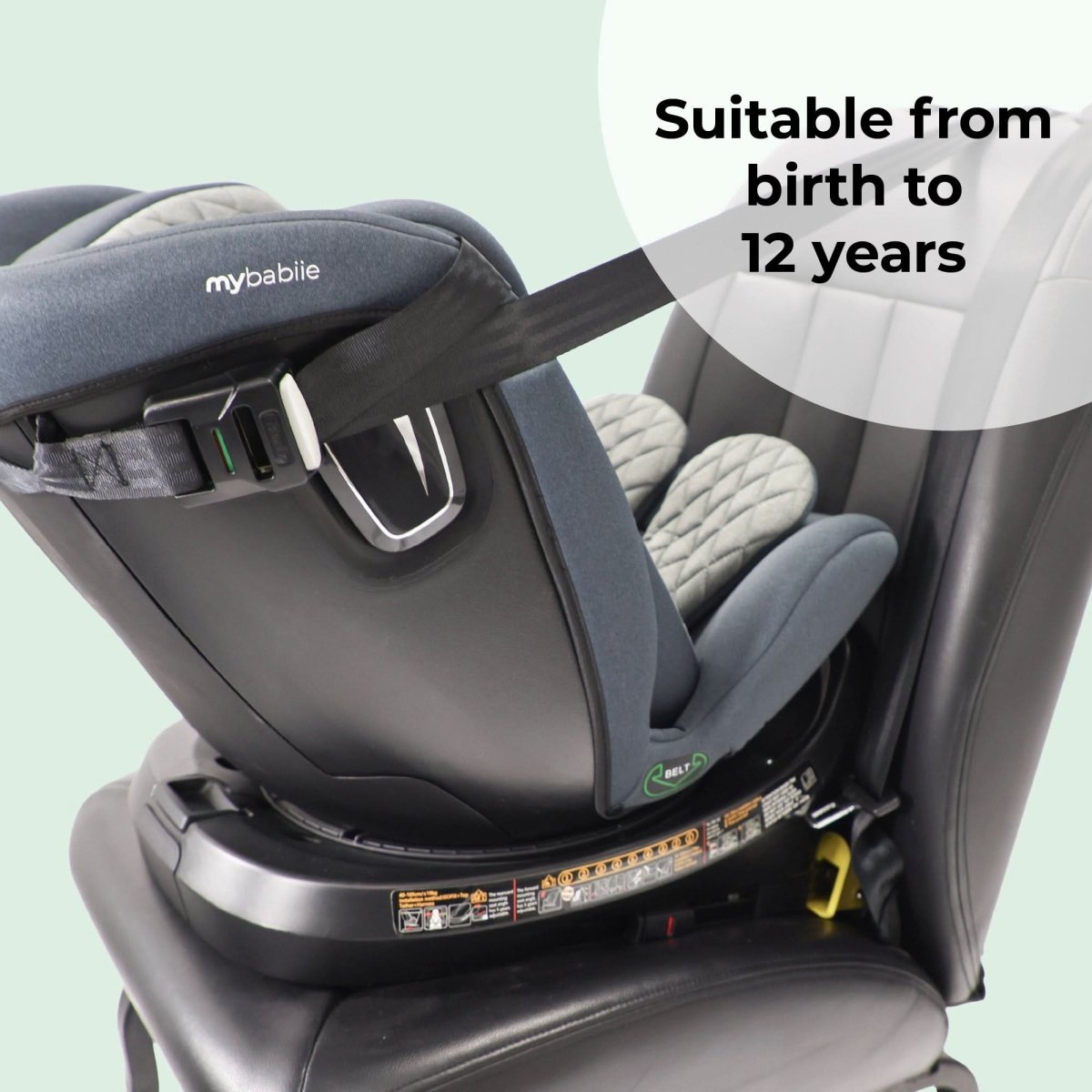 My Babiie i - Size (40 - 150cm) Spin Car Seat - Slate Blue - For Your Little One