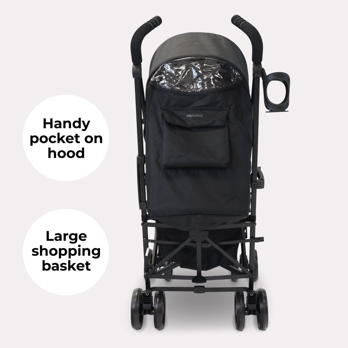 My Babiie MB02 Plus Lightweight Stroller - Black and Grey - For Your Little One