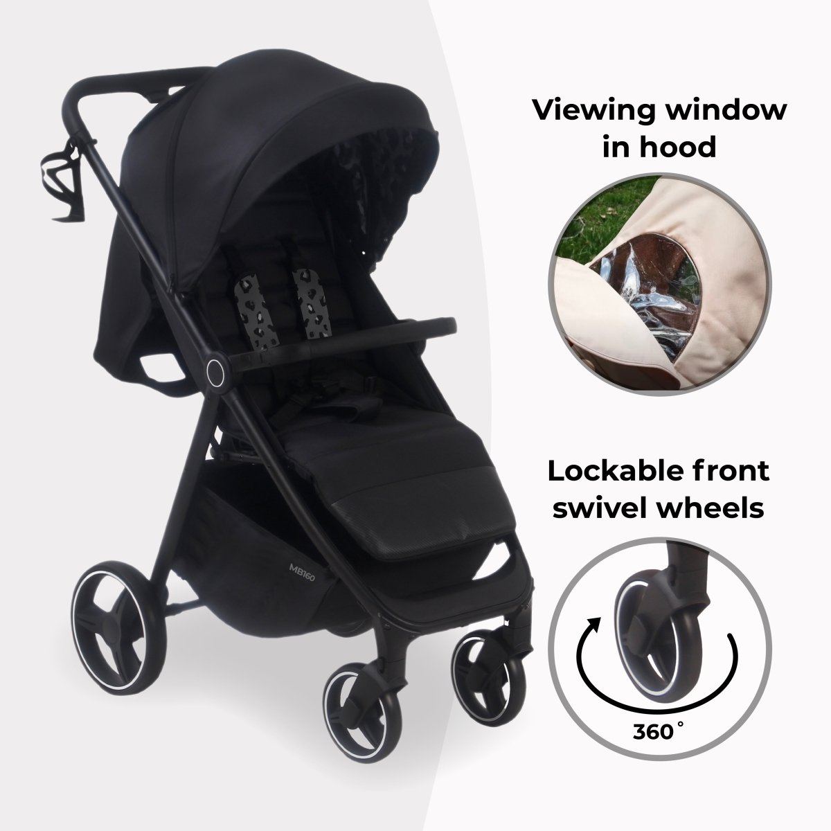 My Babiie MB160 Plus Pushchair - Black Leopard - For Your Little One