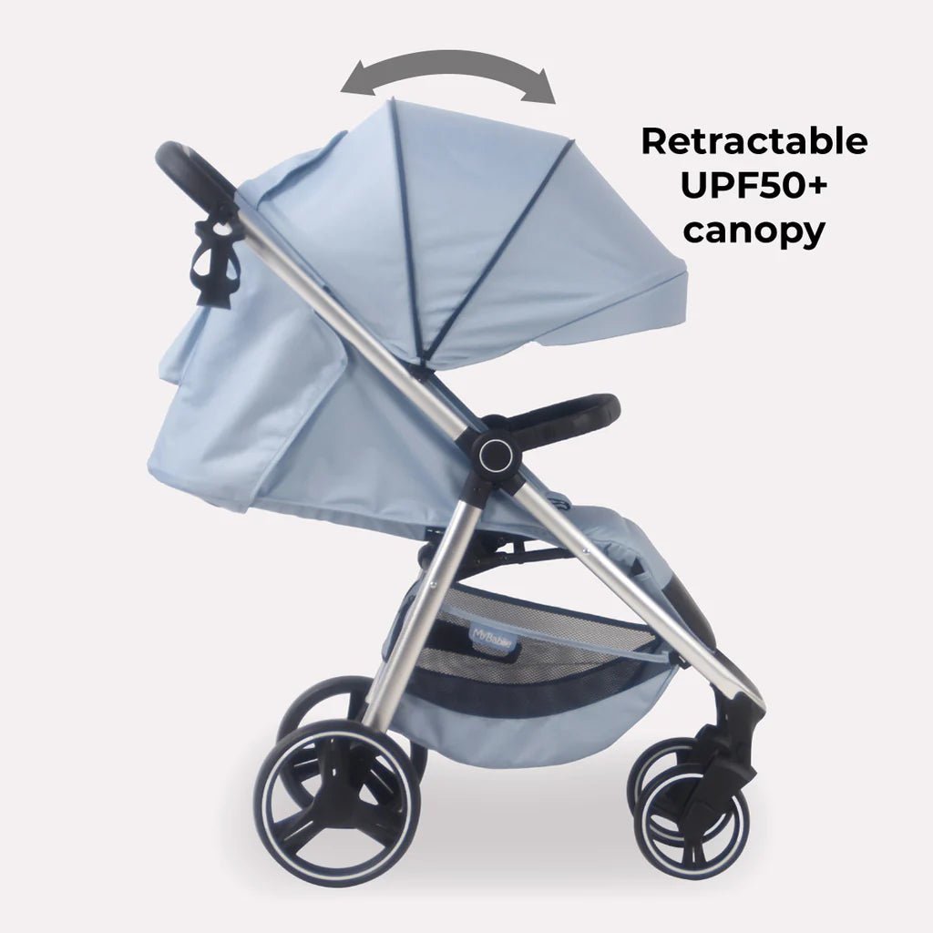 My Babiie MB160 Plus Pushchair - Blue Plaid - For Your Little One