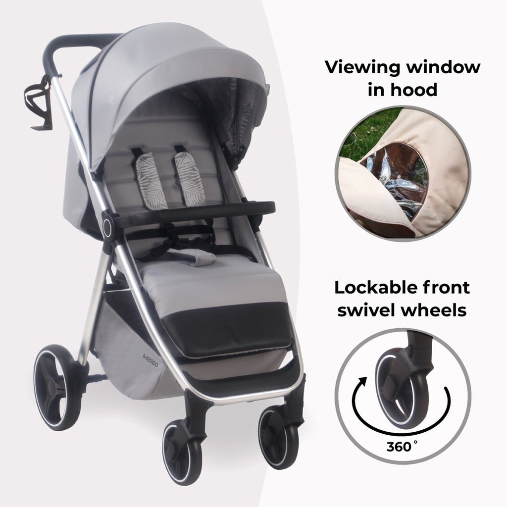My Babiie MB160 Plus Pushchair - Grey Tropical - For Your Little One