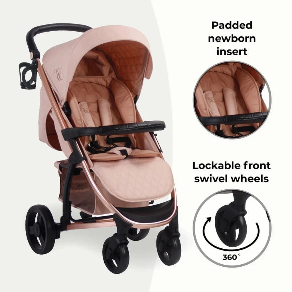 My Babiie MB200i 3 - in - 1 Travel System - Billie Faiers Blush - For Your Little One