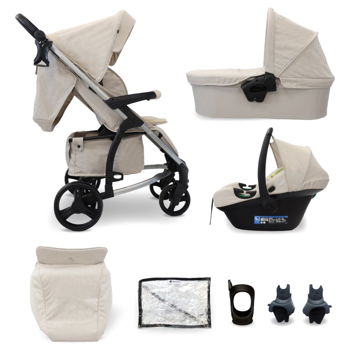 My Babiie MB200i 3 - in - 1 Travel System - Billie Faiers Oatmeal - For Your Little One