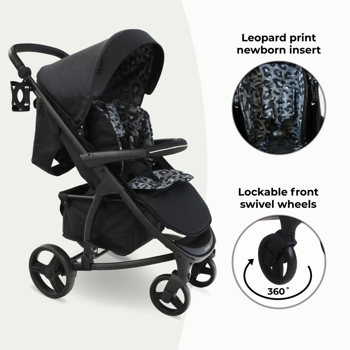 My Babiie MB200i 3 - in - 1 Travel System - Dani Dyer Black Leopard - For Your Little One