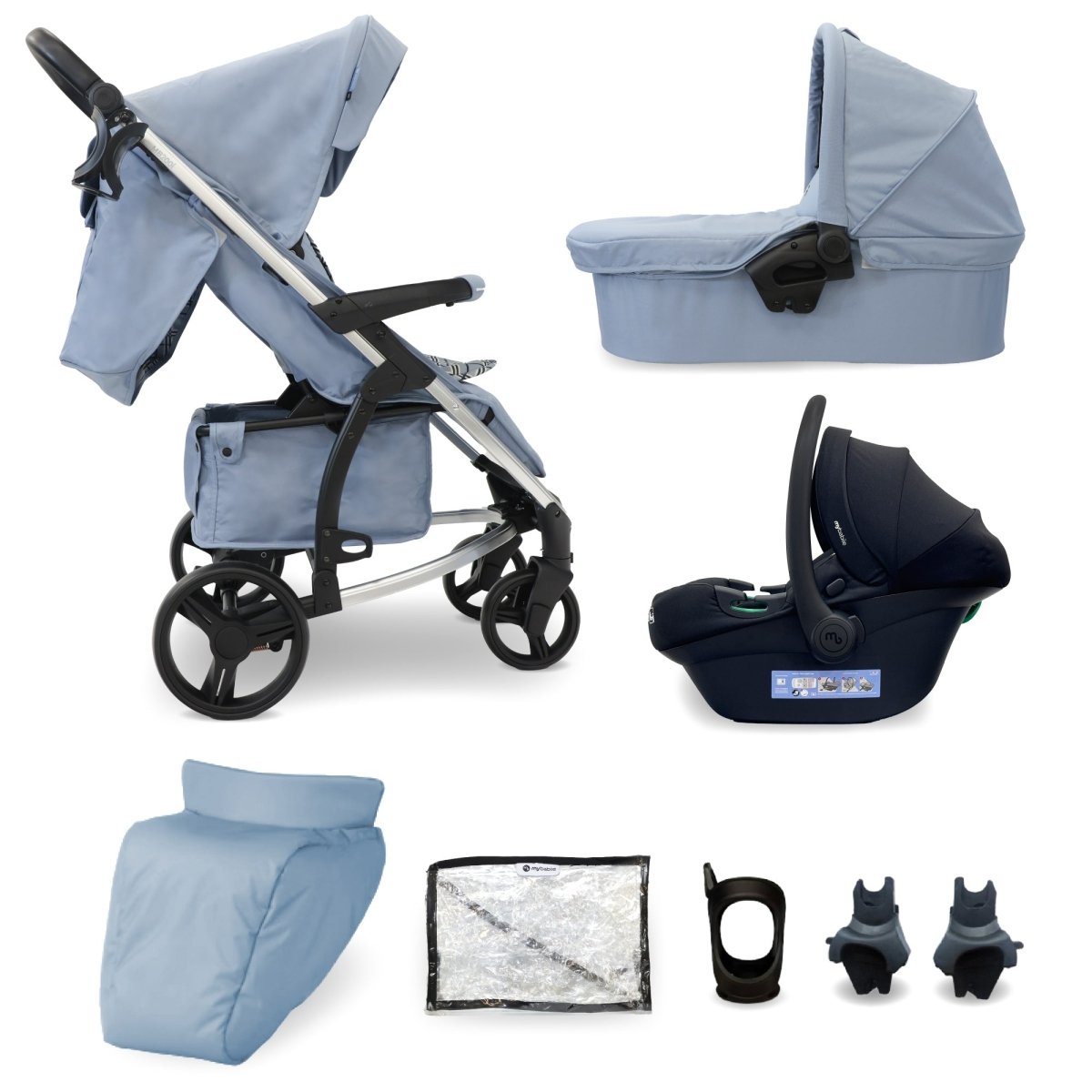 My Babiie MB200i 3 - in - 1 Travel System - Dani Dyer Blue Plaid - For Your Little One