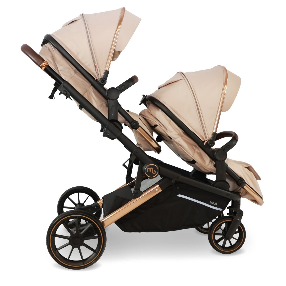 My Babiie MB33 Tandem Double Travel System 2x Car Seats / 2x Bases - Giraffe - For Your Little One