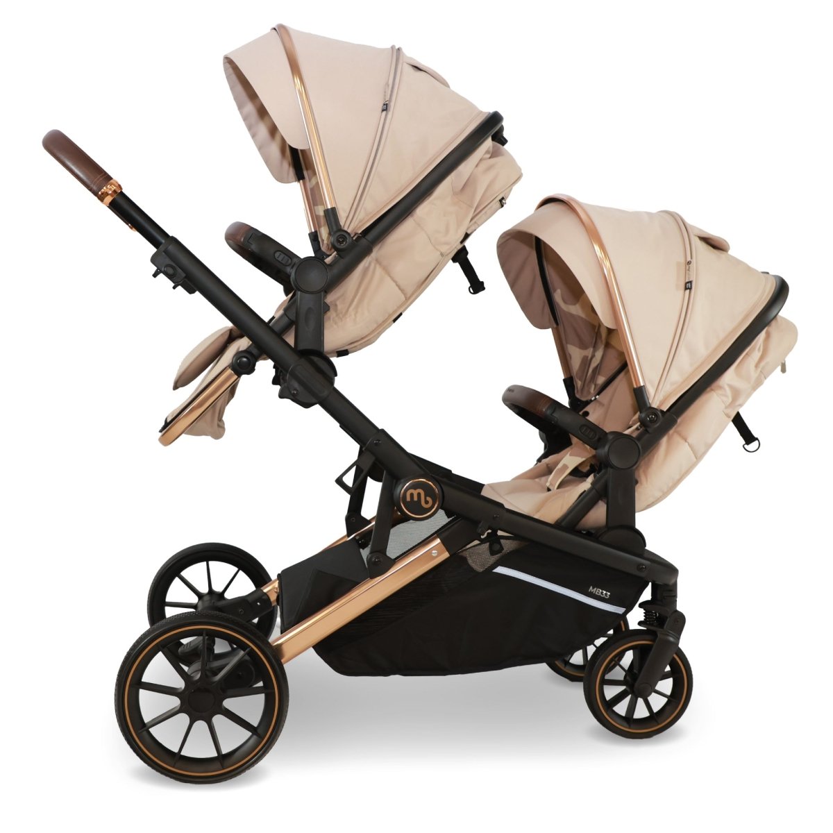 My Babiie MB33 Tandem Double Travel System 2x Car Seats / 2x Bases - Giraffe - For Your Little One