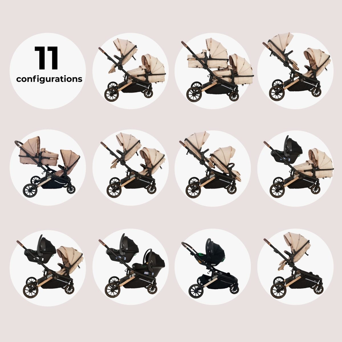 My Babiie MB33 Tandem Double Travel System 2x Car Seats / 2x Bases - Giraffe - For Your Little One