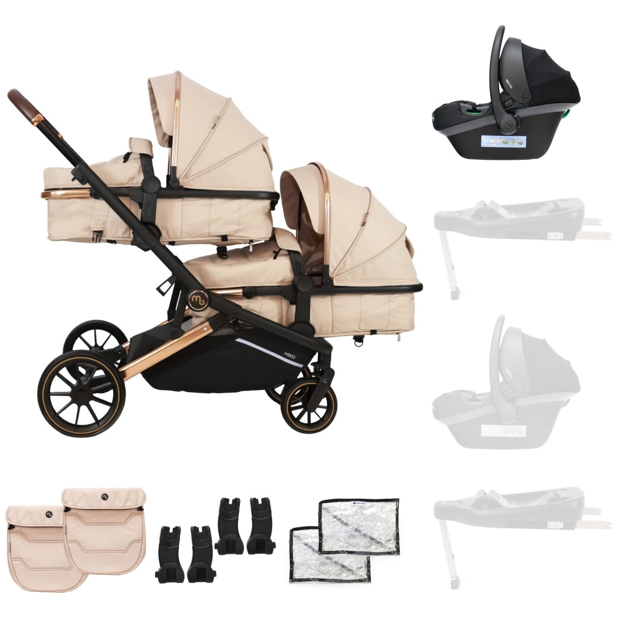 My Babiie MB33 Tandem Double Travel System - Giraffe - For Your Little One
