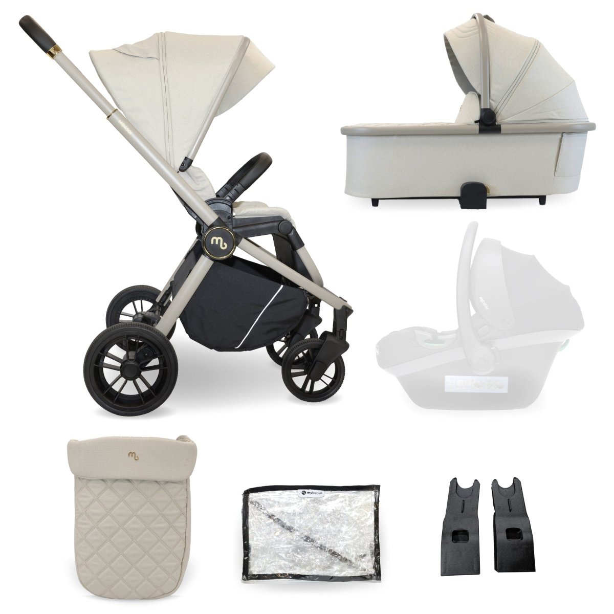 My Babiie MB450i 2 - in - 1 Pushchair - Ivory - For Your Little One