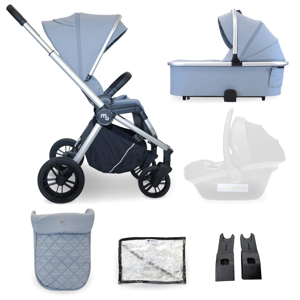 My Babiie MB450i 2 - in - 1 Pushchair - Steel Blue - For Your Little One