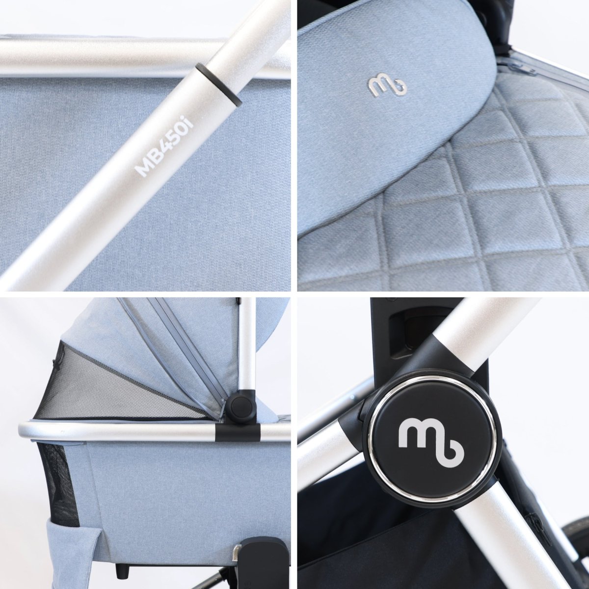 My Babiie MB450i 2 - in - 1 Pushchair - Steel Blue - For Your Little One
