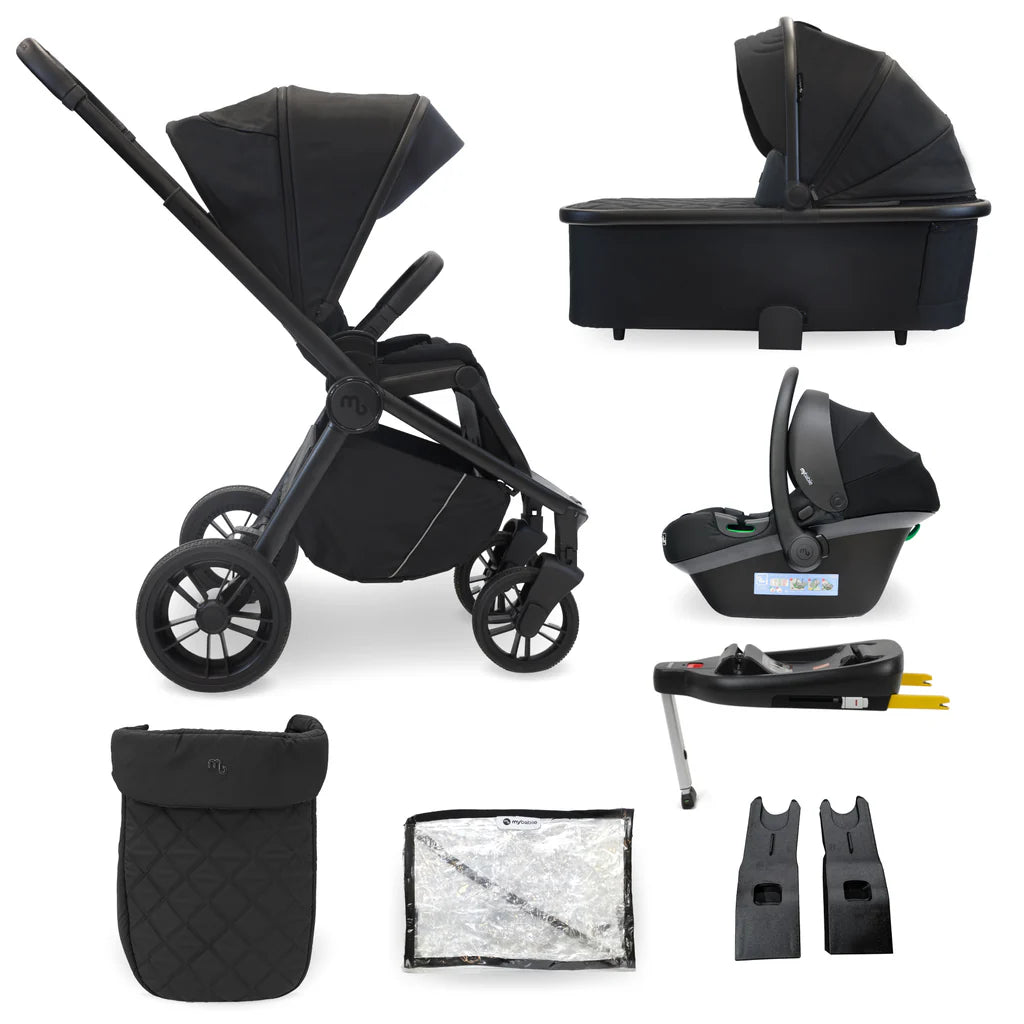 My Babiie MB450i 3 - in - 1 Travel System And Base - Black - For Your Little One