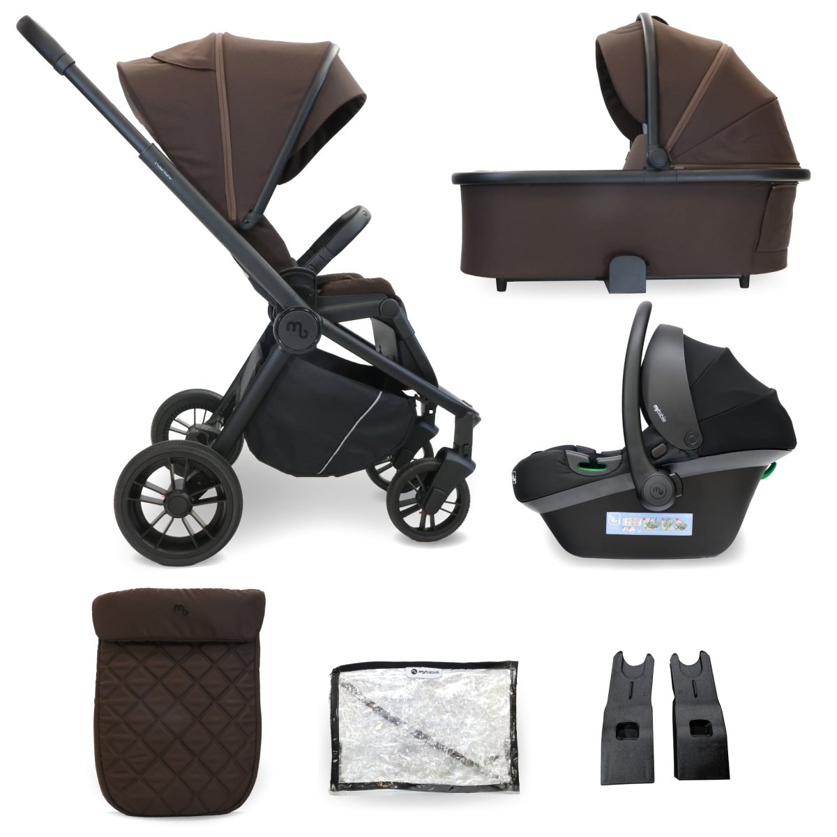 My Babiie MB450i 3 - in - 1 Travel System - Chocolate - For Your Little One