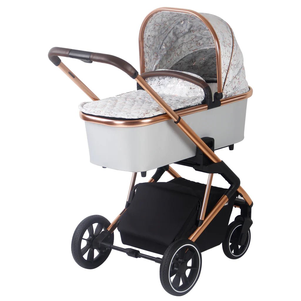 My Babiie MB500i 3 - in - 1 Travel System - Dani Dyer Rose Gold Marble - For Your Little One