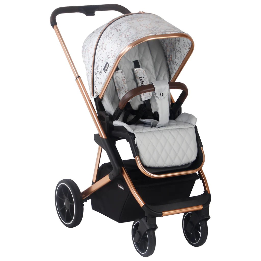 My Babiie MB500i 3 - in - 1 Travel System - Dani Dyer Rose Gold Marble - For Your Little One