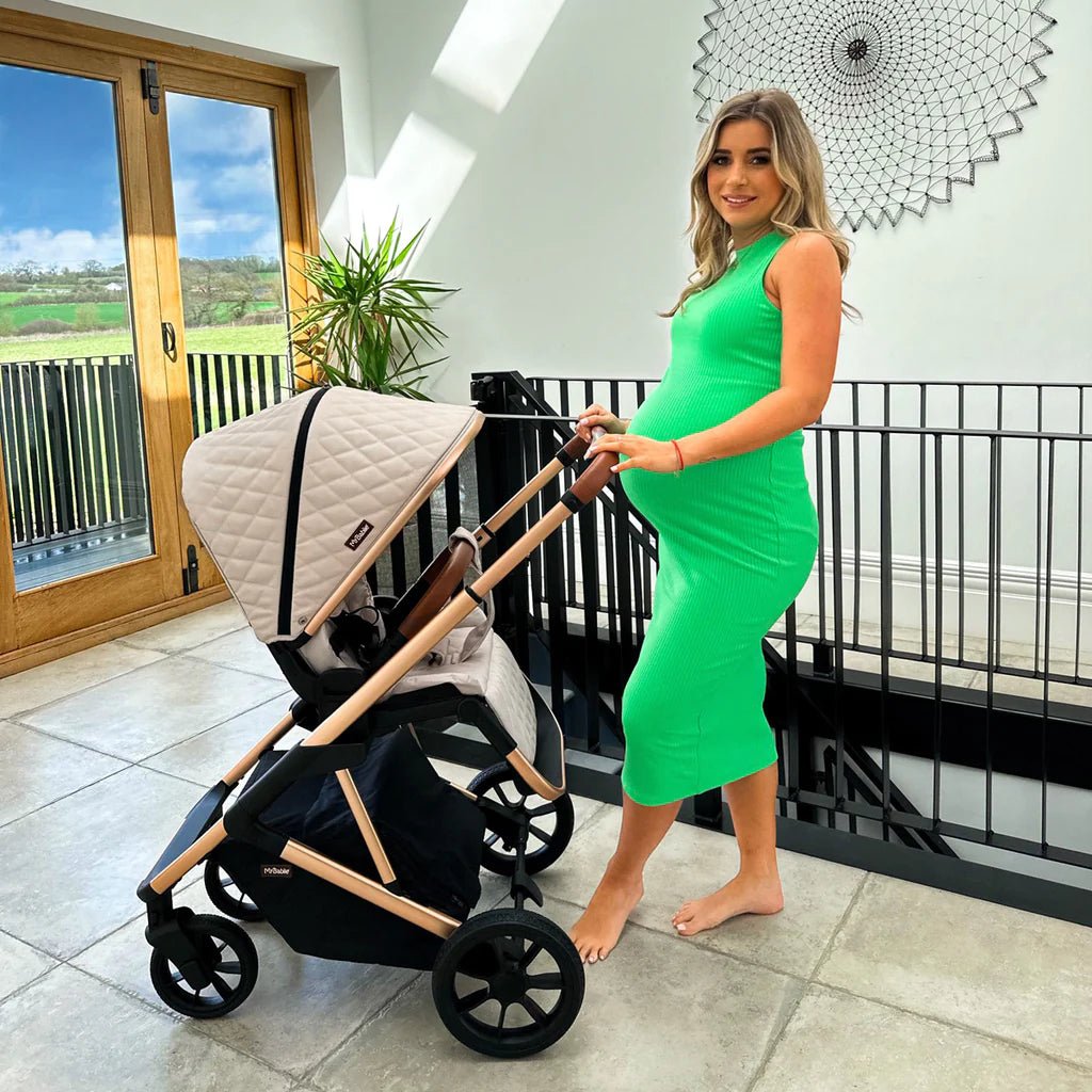 My Babiie MB500i 3 - in - 1 Travel System - Dani Dyer Rose Gold Stone - For Your Little One