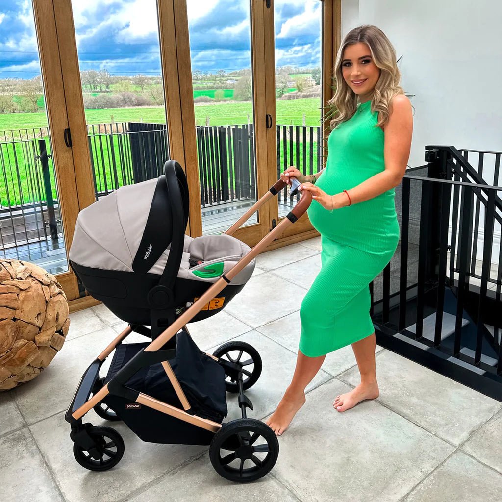 My Babiie MB500i 3 - in - 1 Travel System - Dani Dyer Rose Gold Stone - For Your Little One