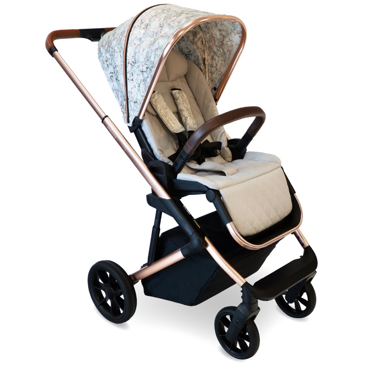 My Babiie MB500i 3 - in - 1 Travel System Wiith Base - Rose Gold Marble - For Your Little One