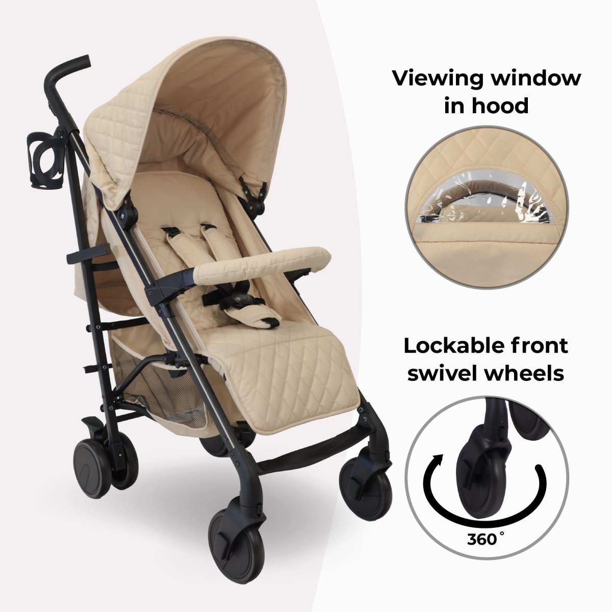 My Babiie MB51 Plus Stroller - Billie Faiers Quilted Sand - For Your Little One
