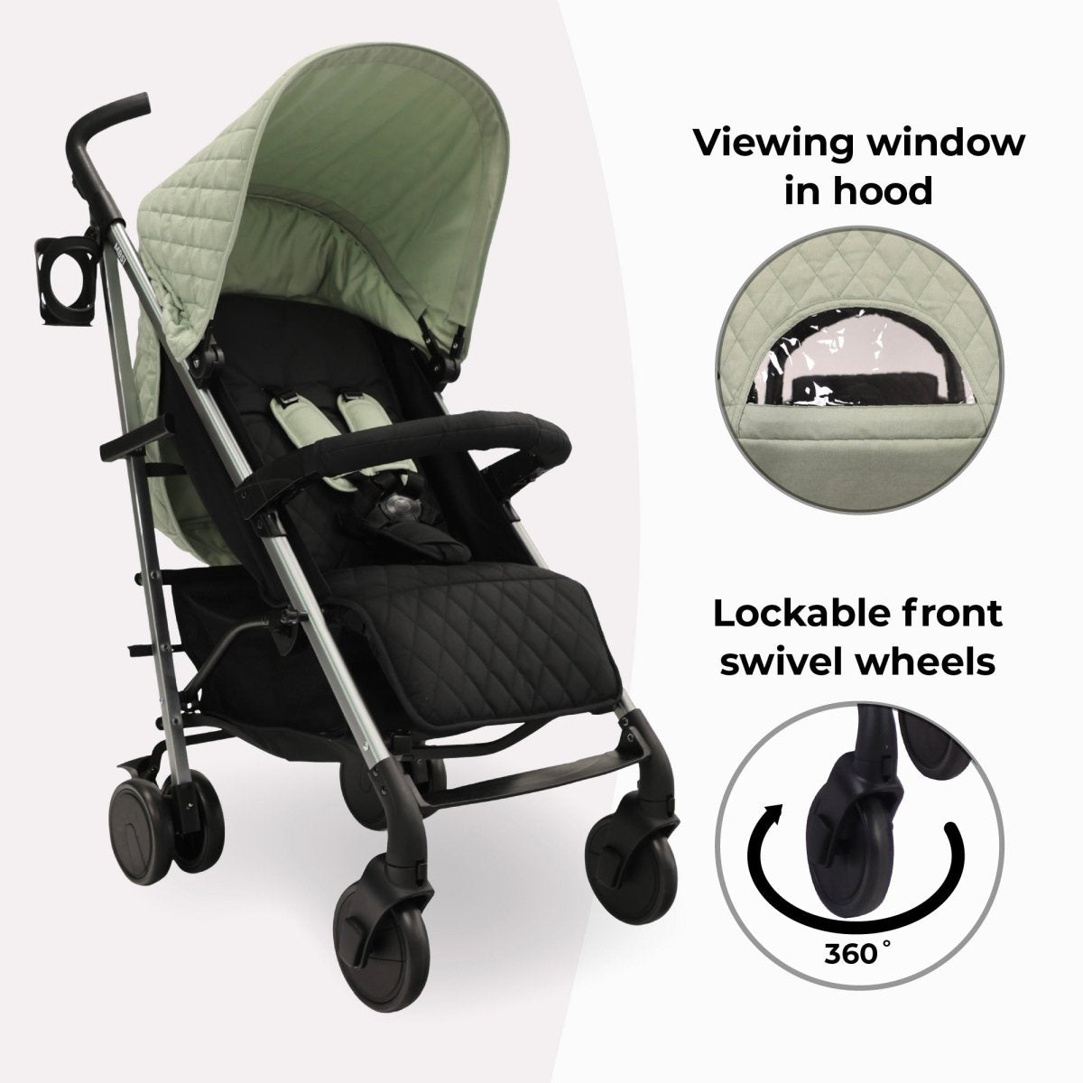 My Babiie MB51 Plus Stroller - Sage Green - For Your Little One