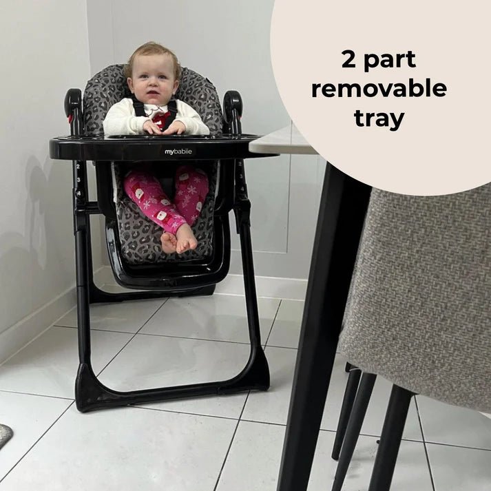 My Babiie MBHC8 Premium Highchair - Black Leopard - For Your Little One
