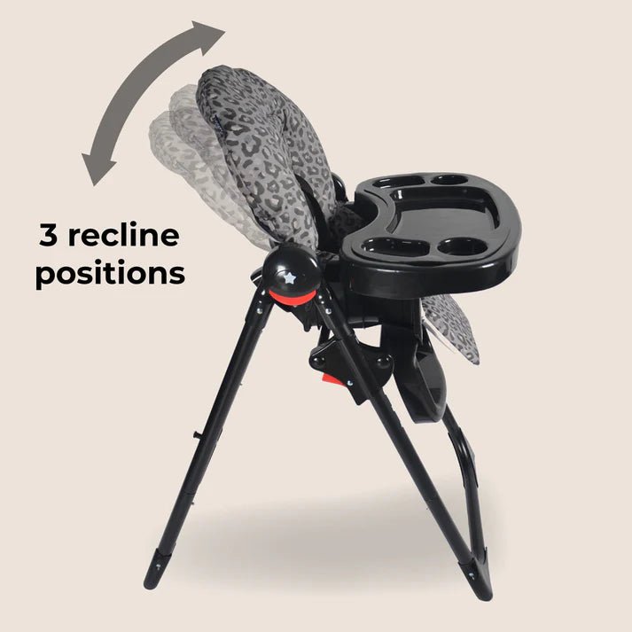 My Babiie MBHC8 Premium Highchair - Black Leopard - For Your Little One