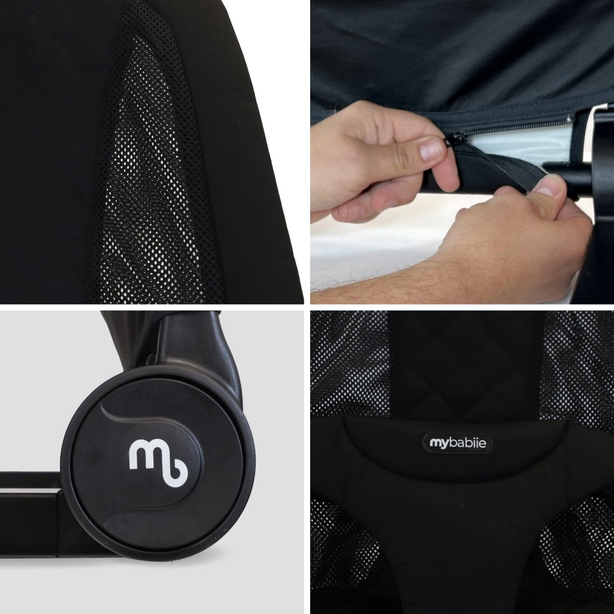 My Babiie Reclining Bouncer - Black - For Your Little One