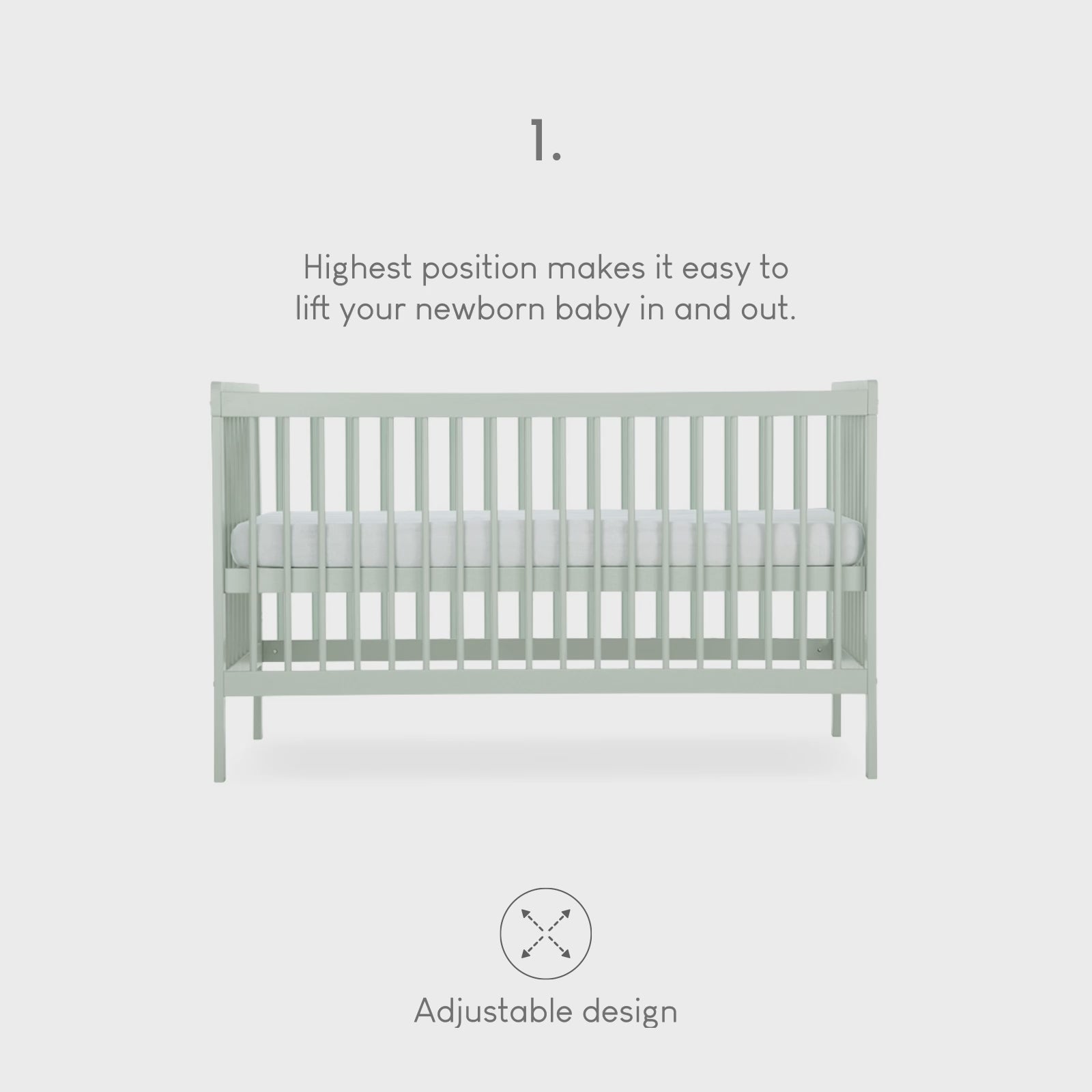 Cuddleco Nola 3 Piece Nursery Furniture Set - Sage Green