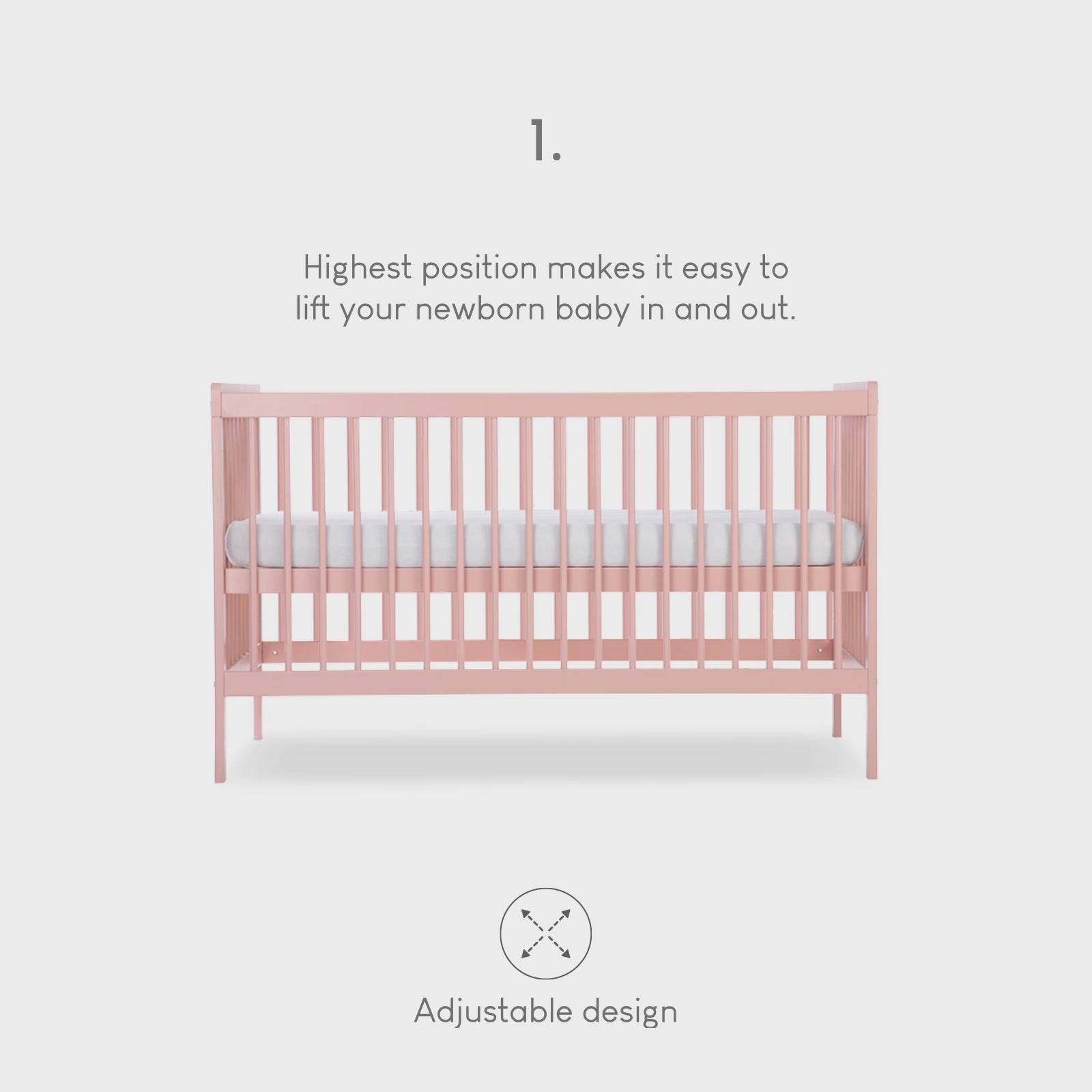 Cuddleco Nola 3 Piece Nursery Furniture Set - Blush Pink