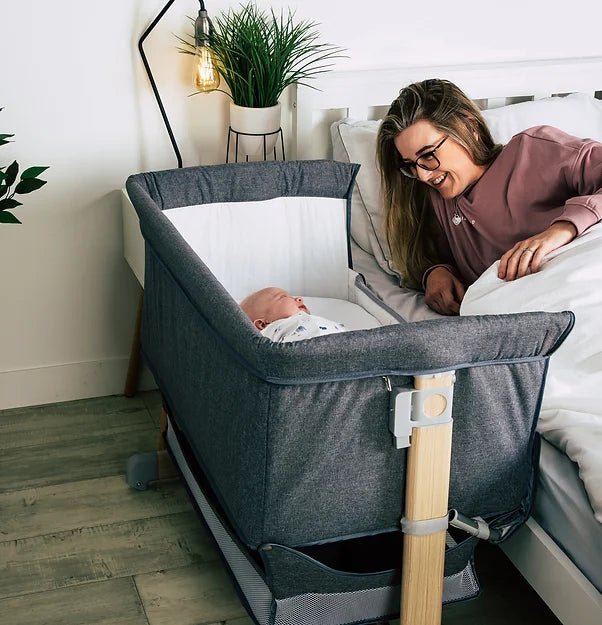 Red Kite Una Bedside Crib/Co Sleeper - Grey - For Your Little One