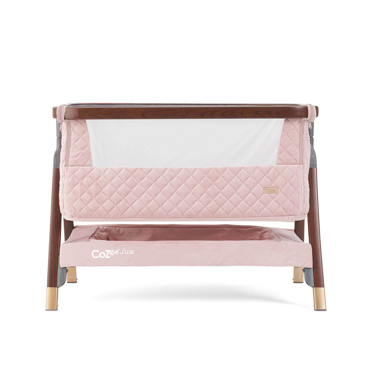 Tutti Bambini CoZee Luxe Bedside Crib - Walnut/Blush - For Your Little One