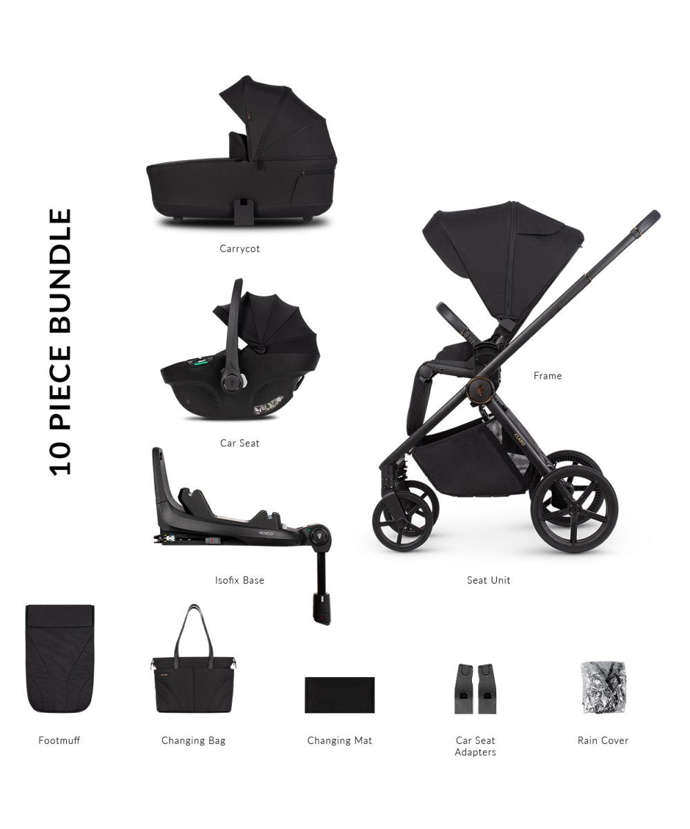 Venicci Claro 3 In 1 Travel System + Base - Noir - For Your Little One