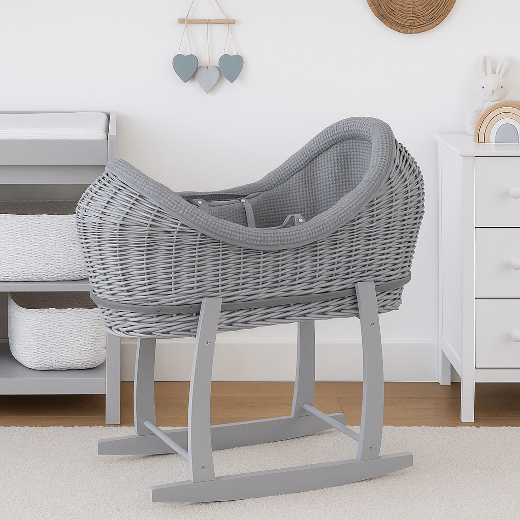 Wicker Deluxe Pod Baby Moses Basket With Stand - For Your Little One