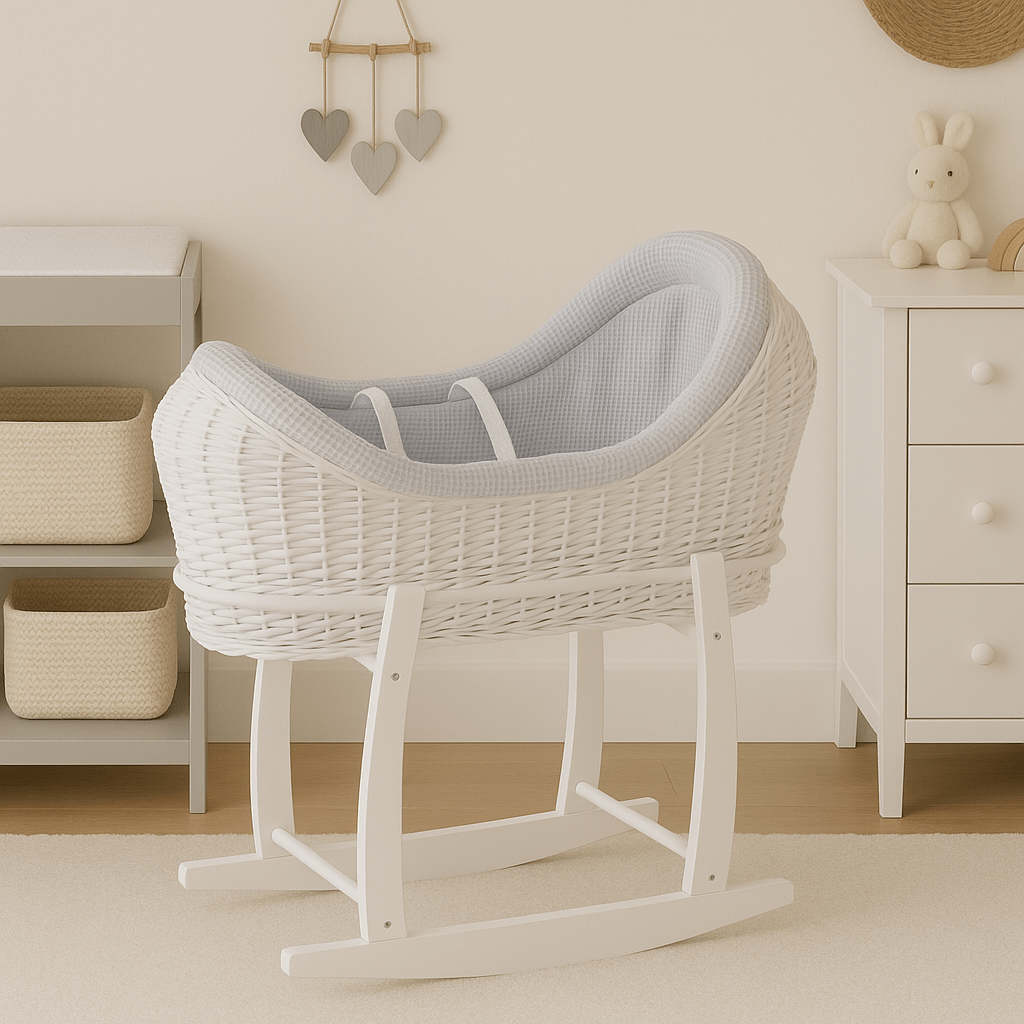 Wicker Deluxe Pod Baby Moses Basket With Stand - For Your Little One