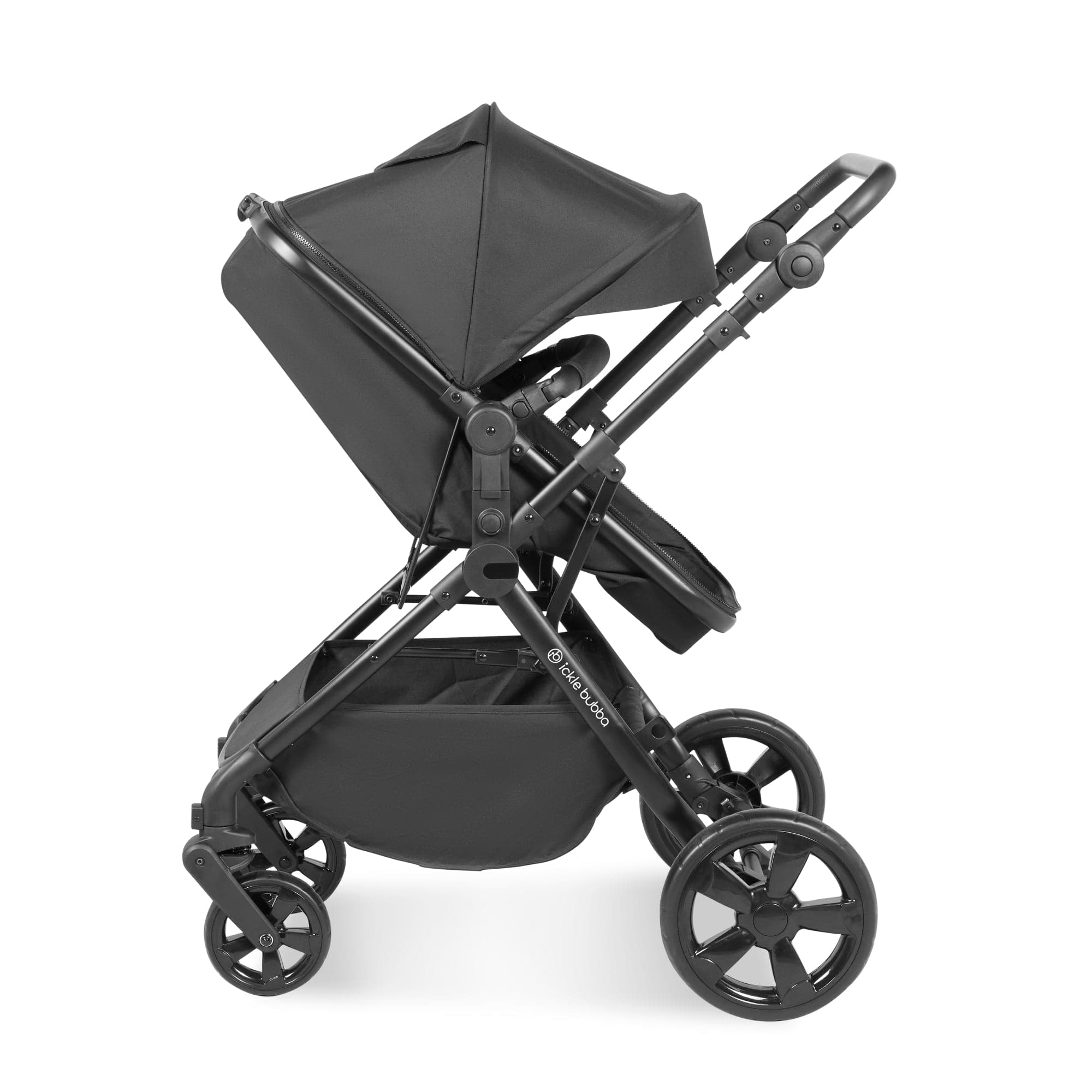 Ickle Bubba Comet I-Size Travel System With Stratus Car Seat & Isofix Base- Black - For Your Little One