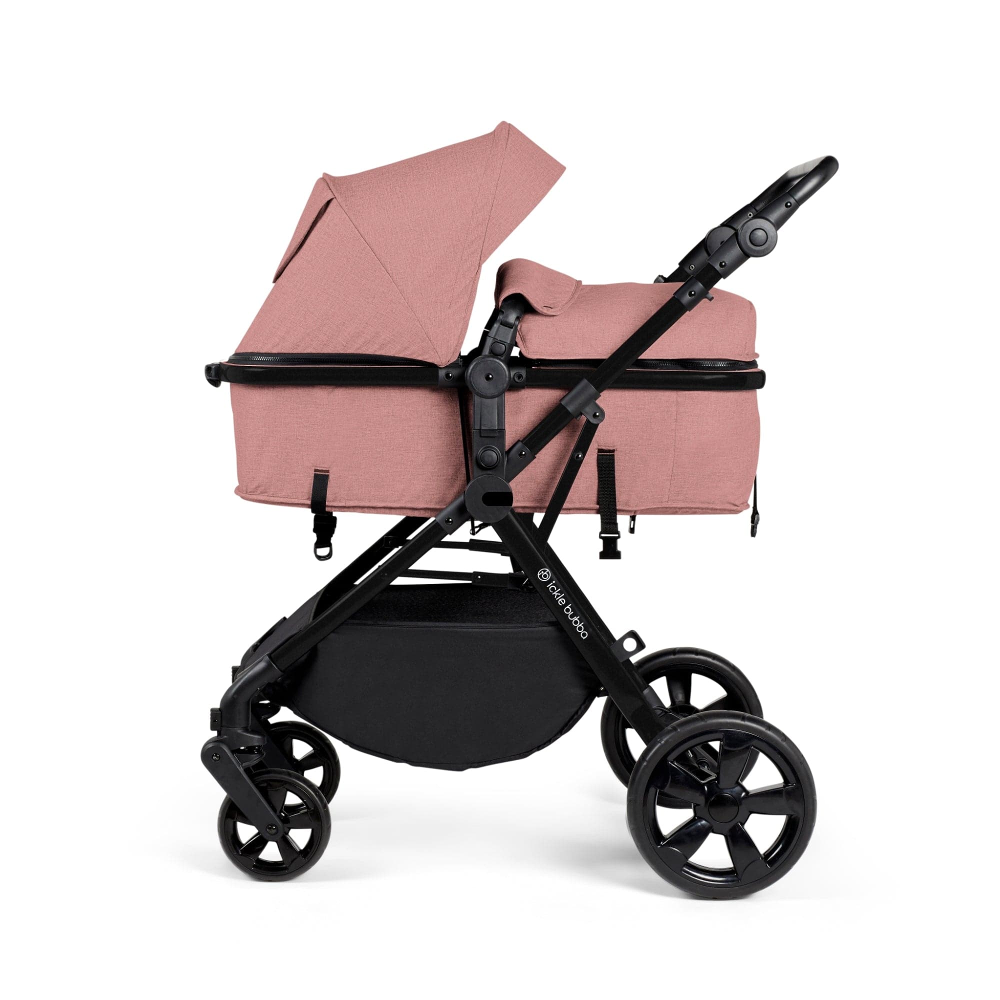 Ickle Bubba Comet I-Size Travel System With Stratus Car Seat & Isofix Base- Dusky Pink - For Your Little One