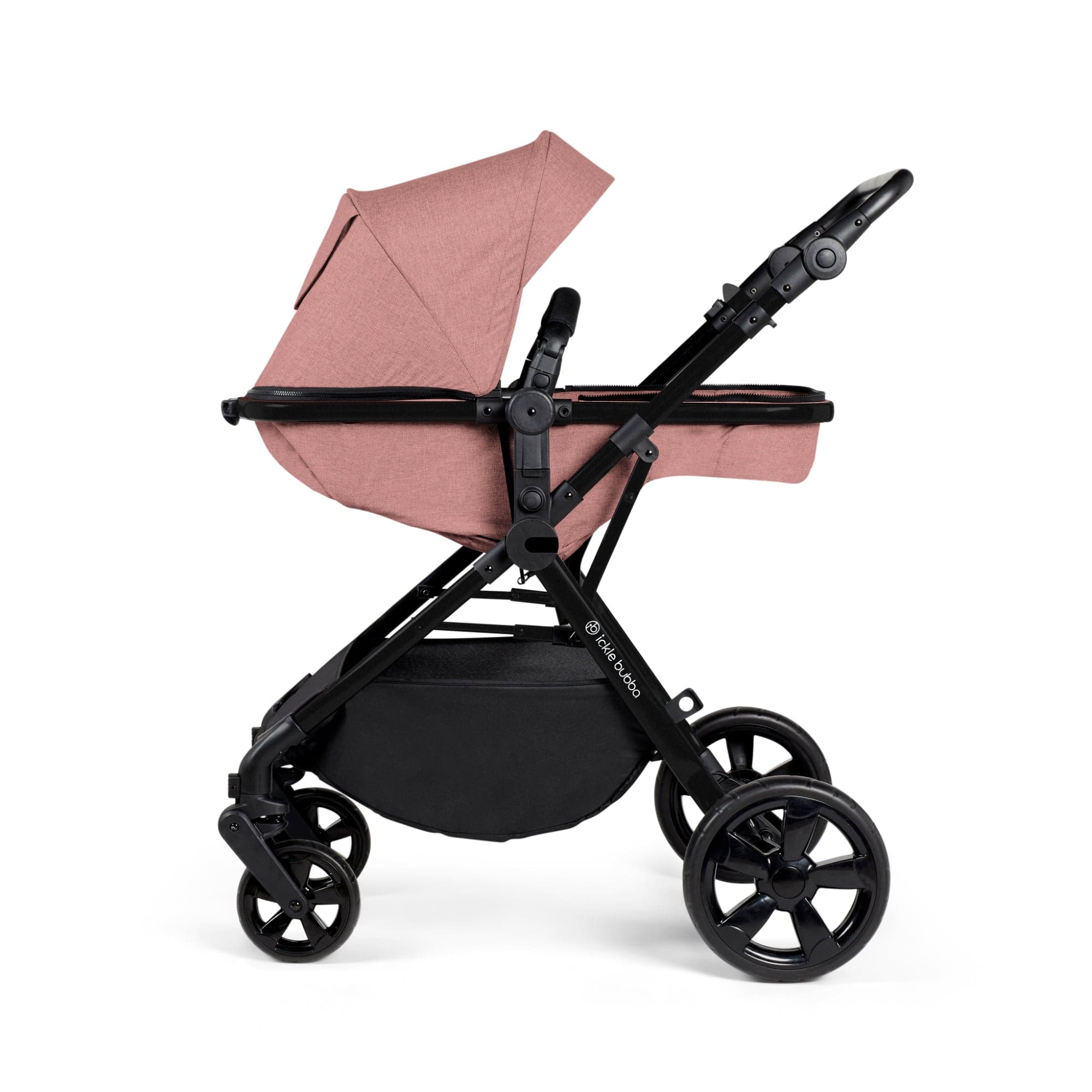 Ickle Bubba Comet I-Size Travel System With Stratus Car Seat & Isofix Base- Dusky Pink - For Your Little One