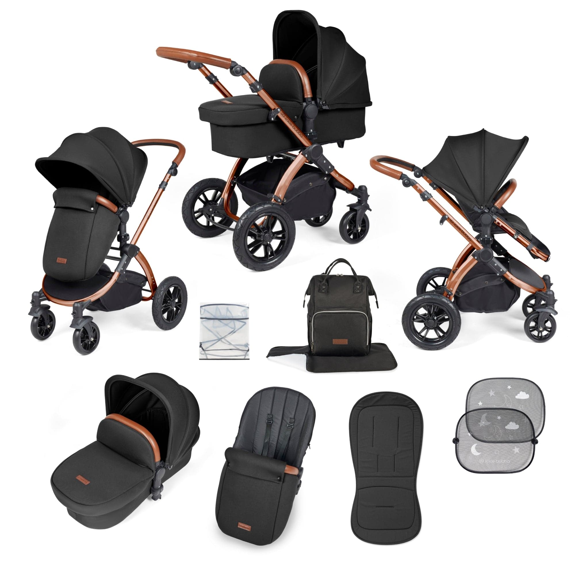 Ickle Bubba Stomp Luxe 2 in 1 Pushchair - Bronze / Midnight / Tan - For Your Little One