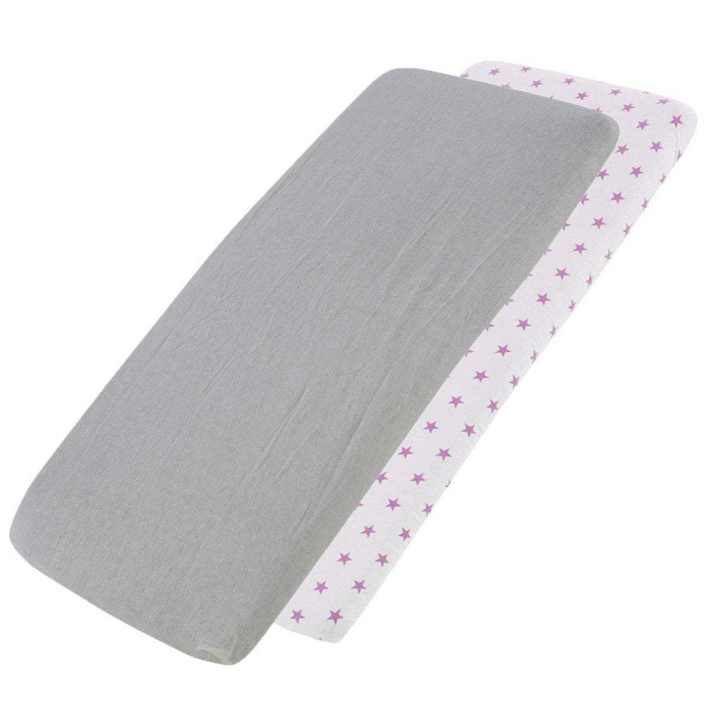 Bedside Crib Jersey Fitted Sheet Compatible With Kinderkraft Neste 55x90cm - Pack Of 2 - For Your Little One